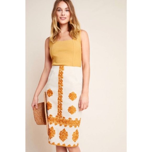 Anthropologie Dresses & Skirts - ANTHROPOLOGIE | Verona Embroidered Pencil Skirt 6